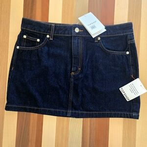Topshop Dark Denim Mini Skirt Size US 8, UK 12